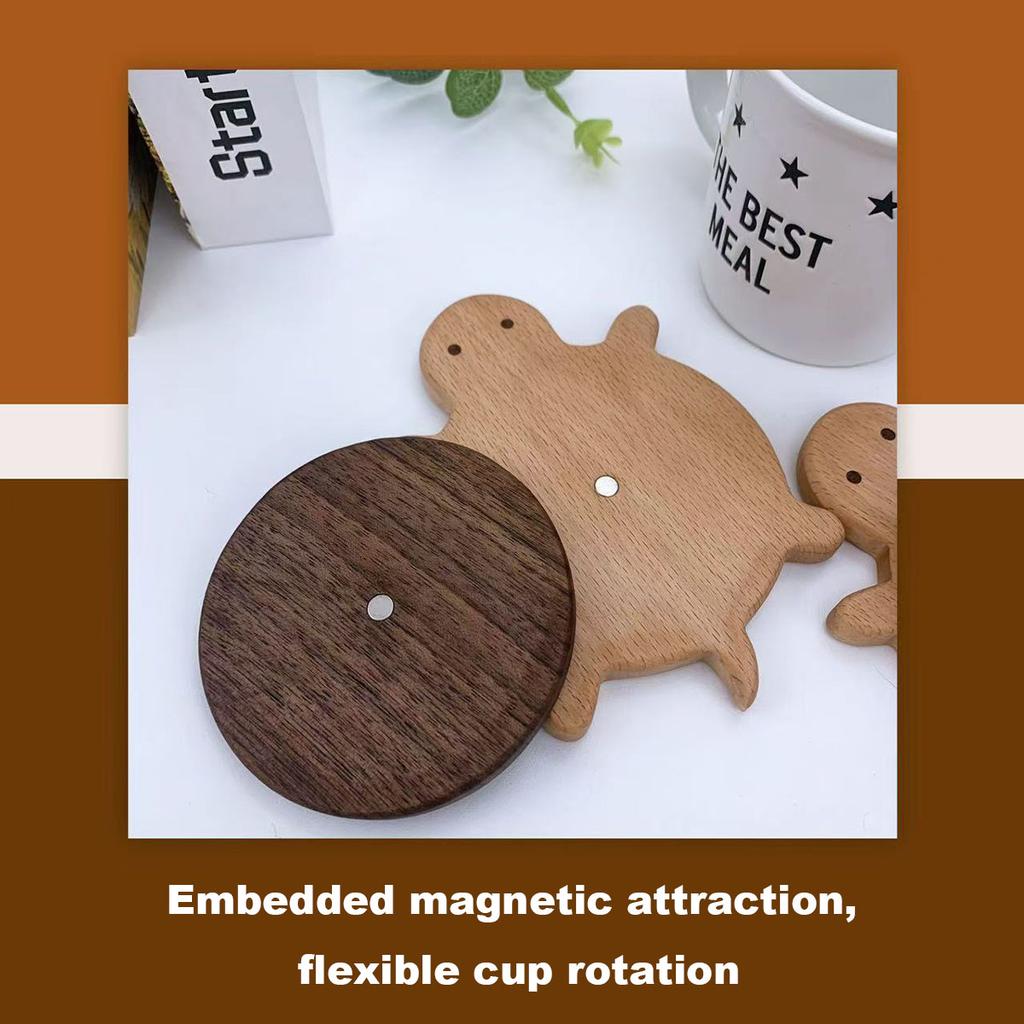 Creative and Cute Shape Black Walnut Solid Wood Turtle Insulation Mat Kettle Tea Coaster Tableware Anti-scald Table Ornaments