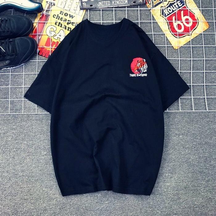 Японская футболка с принтом головы тигра, в японском ретро-хип-хоп стиле, с принтом тигра, большого размера, хлопковая, локомотивная, с коротким рукавом, для мужчин и женщин