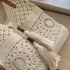 Simple Bohemian Crochet Tote Bag Hollowed Out Ethnic Style Boho Weave Bag Handbag Large Capacity Knitted Bag Picnic