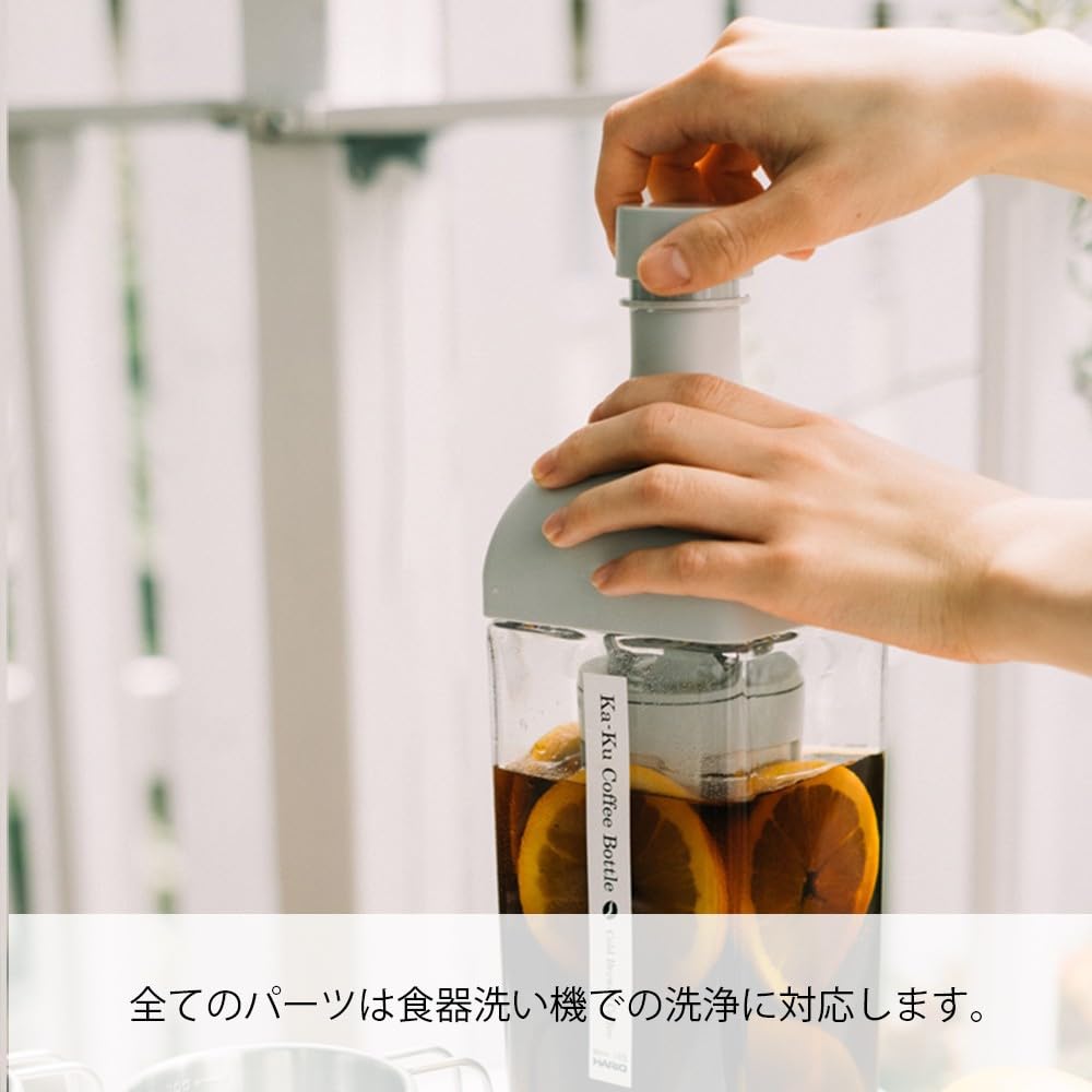 HARIO Kirk Coffee Bottle Pitcher for Cold Brew Made in Gift Wrapping Model Vertical/Horizontal Coffee, Japan, 1,000ml Capacity, Available, Number
