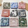 Square Hair Scarf Flower Pattern Head Handkerchief Trendy Silk Scarf Women
