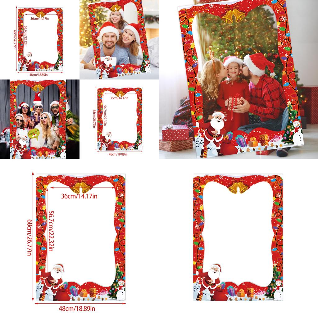 Christmas Party Photo Booth Props With Paper Frame For Adults And Kids Festive Decor