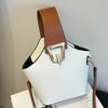 Новая нишевая дизайнерская сумка женская повседневная простая контрастного цвета на плечо сумка-ведро модная модная текстурная сумочка