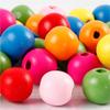 Mix of Round Wooden Beads In Bright Colors and with a Matte Surface. Ref 571241