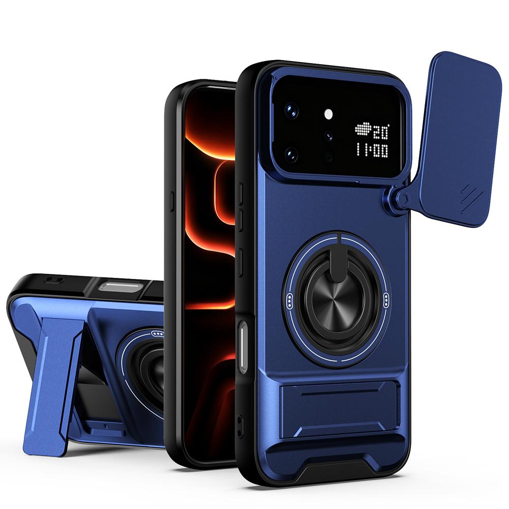 KEYSION Магнитный чехол для телефона Infinix Note 60 Ultra 5G Защита сдвижной камеры Вертикальная подставка Кольцо 360° Ударопрочная задняя крышка