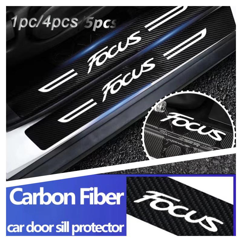 KLYE5 Car Door Threshold Sill Protective Stickers Anti Scratch For Ford FOCUS Logo Protective Film Waterproof Decals Car Accessories