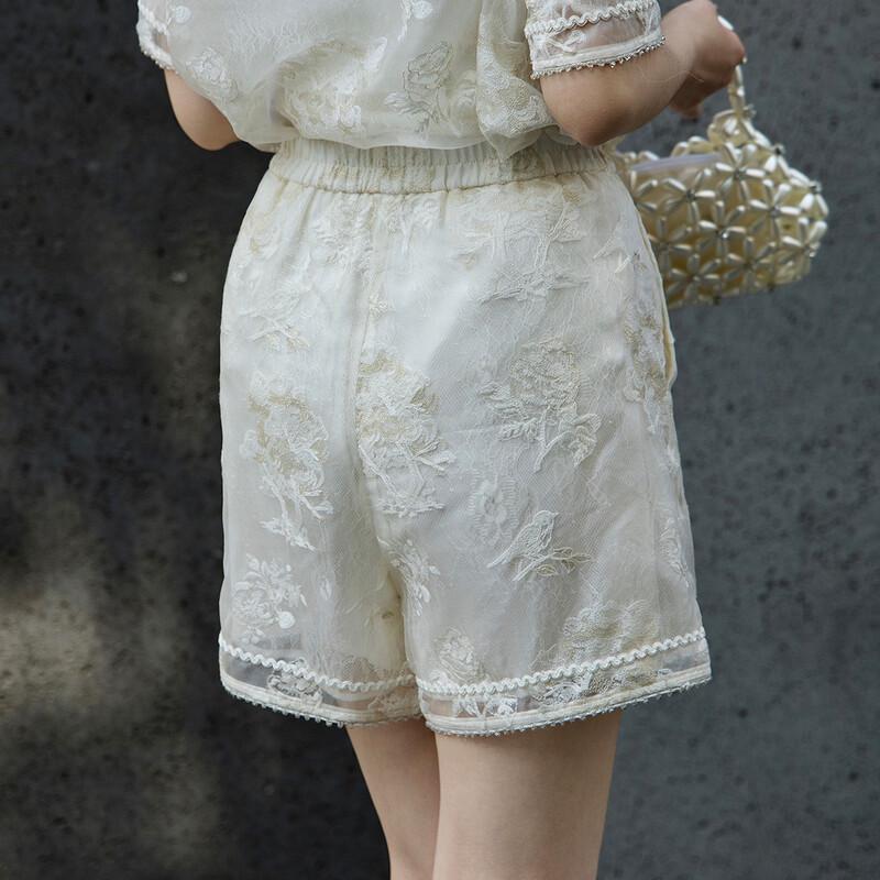 Летние вышитые шорты из шелковой органзы Lanse'er 2026