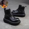 GKTINOO Genuine Leather Women Short Boots Retro Round Toe Shoes 2025 New Winter Handmade Soft Sole Flat Platform Boots