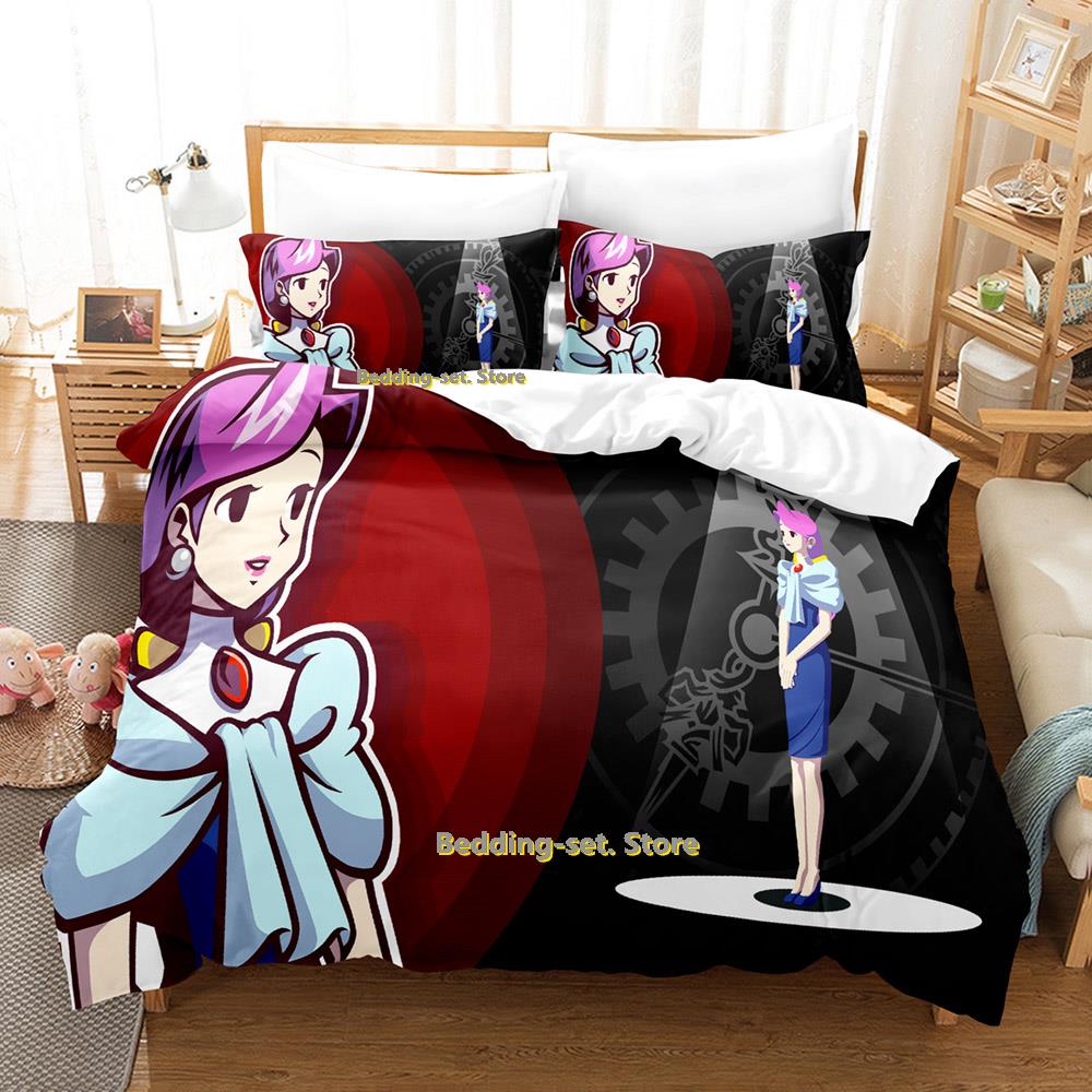 Игровой комплект постельного белья Ghost Trick Односпальный Полуторный Двуспальный Кингсайз Комплект для кровати Взрослый Детский Спальня Аниме Покрывало Комплекты постельного белья Личность Кровать