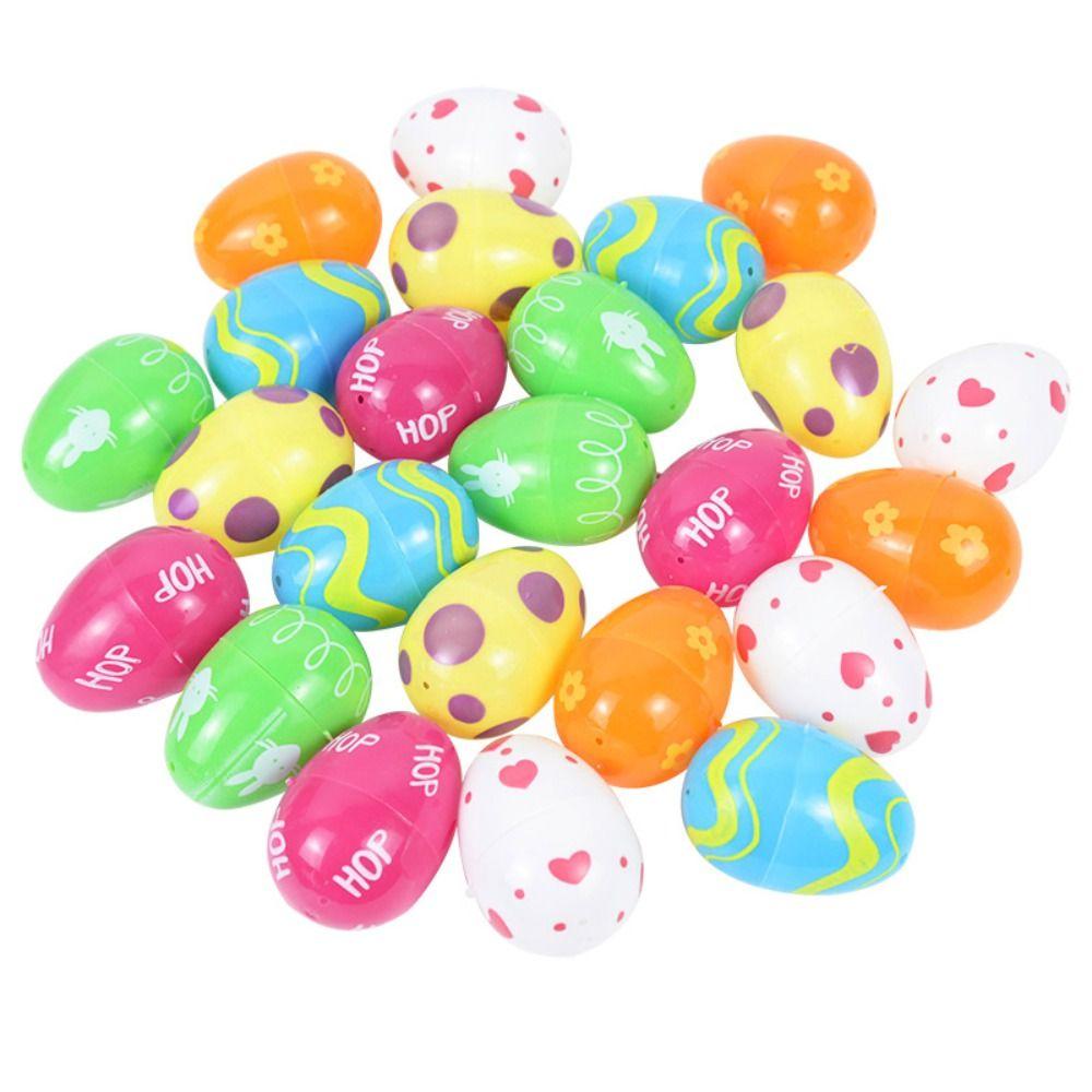 Children's Toys Colourful Easter Egg Fillable Easter Egg Plastic Assorted Eggs DIY Educational Toys