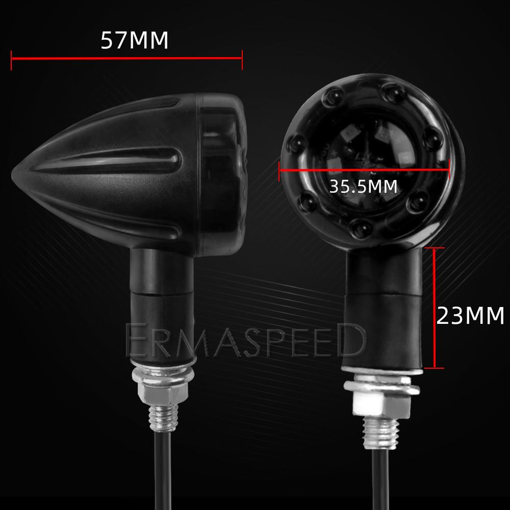 2/4 шт. универсальные 8 мм мотоциклетные светодиодные указатели поворота стоп-сигналы пуля янтарно-красные индикаторы для мотоцикла скутер спереди и сзади