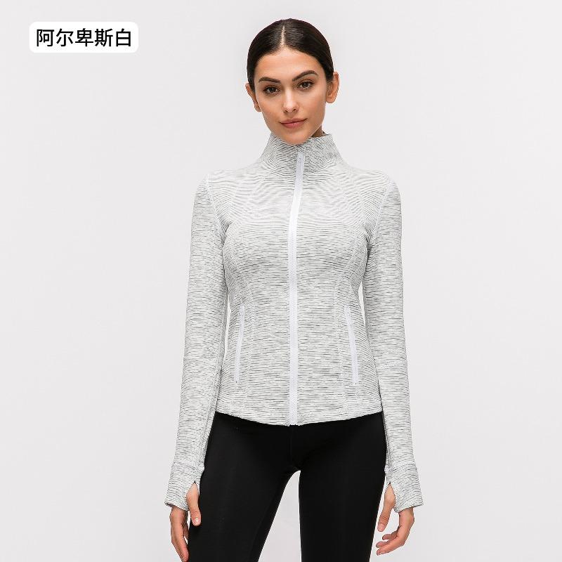 Autumn and winter new yoga sports coat women's elastic zipper running fitness yoga long-sleeved top jacket