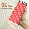 Pink Heart Pattern Thermal Travel Cup Insulated Coffee Tumbler Double Walled Vacuum Stainless Steel Mug Leakproof Reusable Gift for Commute Office