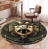 AEK Athens FC Pattern Round Rug, Indoor/Outdoor Mat, for Picnic, Gameroom, Bedroom, Office, Living Room, Home Decor Carpet, Birthday Gift