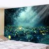 Гобелен с природой и лесом, настенный гобелен с психоделическими деревьями, тканевый гобелен, домашний декор, полиэстер, покрытие для стола, гобелен с закатом и волнами