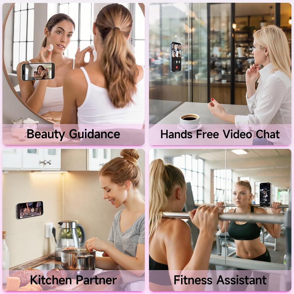 Pack of 4 Silicone Suction Phone Case Mount Non Slip 24 Squares Suction Cup Phone Mount Holder for Taking Selfies and Videos