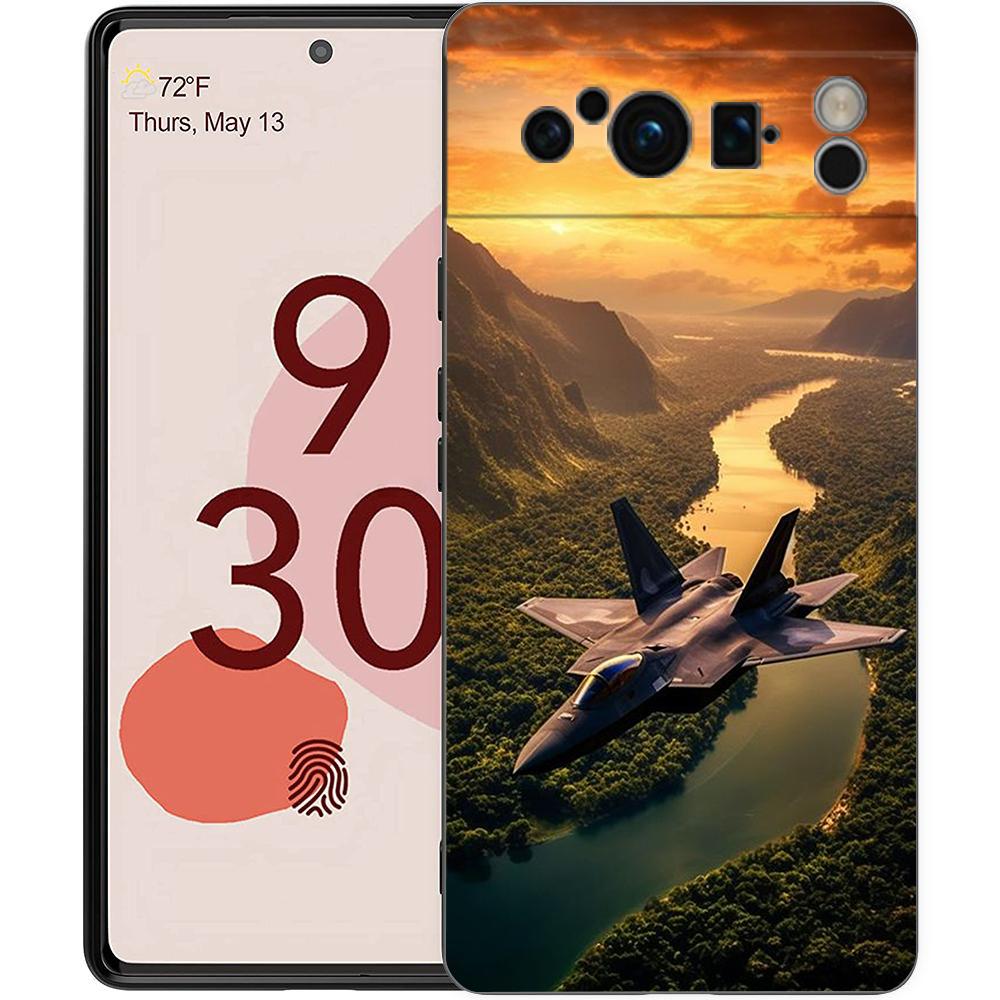Чехол для телефона с истребителями для Google Pixel 8 7 6 Pro 8A 6A 7A 5G Мягкий силиконовый Ударопрочный ТПУ Черный чехол Fundas