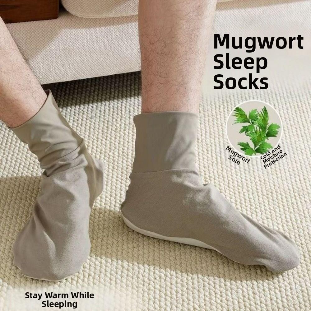 Mugwort Bottom Air Conditioning Sleep Socks Loose Middle Tube Socks Men Floor Socks Winter Season