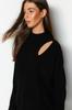Women's Fashionable Stylish Sweater Mink Wide Fit Window Cut Out Knitwear Sweater