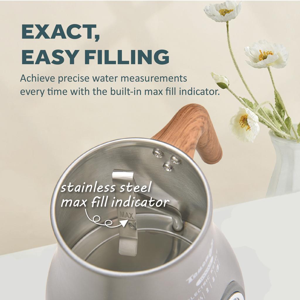 Электрический чайник 220 В/110 В, 1 л, нержавеющая сталь 304, изогнутый носик, кофеварка, изящный заварочный чайник с термометром