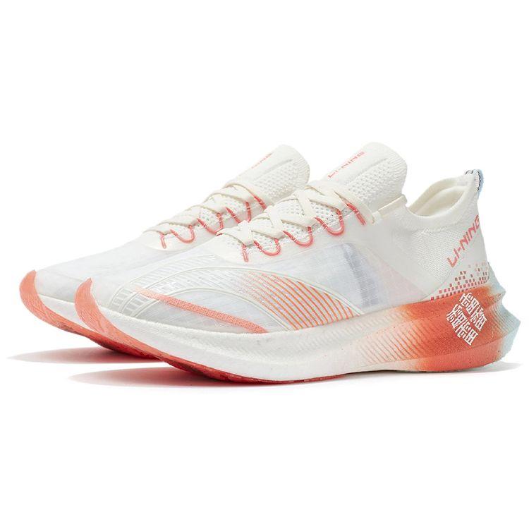 Li-Ning Feidian Challenger Бело-оранжевые женские кроссовки Стандарт-Белый Рис-Белый ARMR012-3