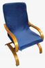 Finka Armchair Cover, Navy Blue Thick Velvet
