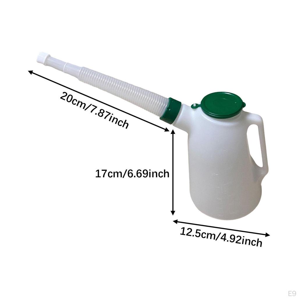 Oil Jug with Long Spout Dispenser Leakproof Practical Sturdy Lid Measuring for