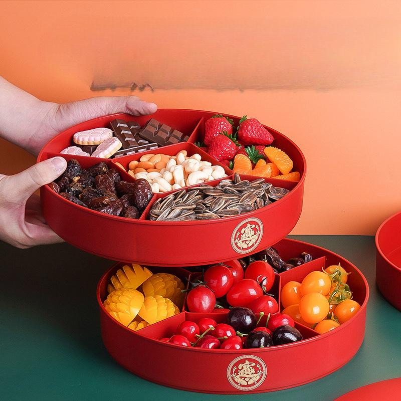 Креативная новогодняя коробка для конфет, легкая роскошная бытовая коробка для хранения сухофруктов, свадебная праздничная многосеточная тарелка для орехов