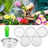 Stainless Steel Soil Sieve Set with 5 Interchangeable Meshes,Multifunctional Garden Sifter for Compost,Sand,Bonsai