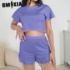 GMXIA Pajamas Ruffled Loose Short Top Shorts Two-piece Set of Women's Loungewear