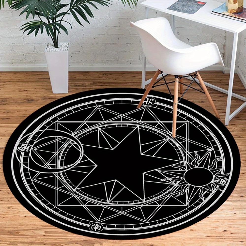 1pc Retro 1573489135 Pattern Round Floor Mat, Non-slip for Living Room Bedroom Chair Carpets Home Decor Gifts, Home Decor Room Decor Outdoor