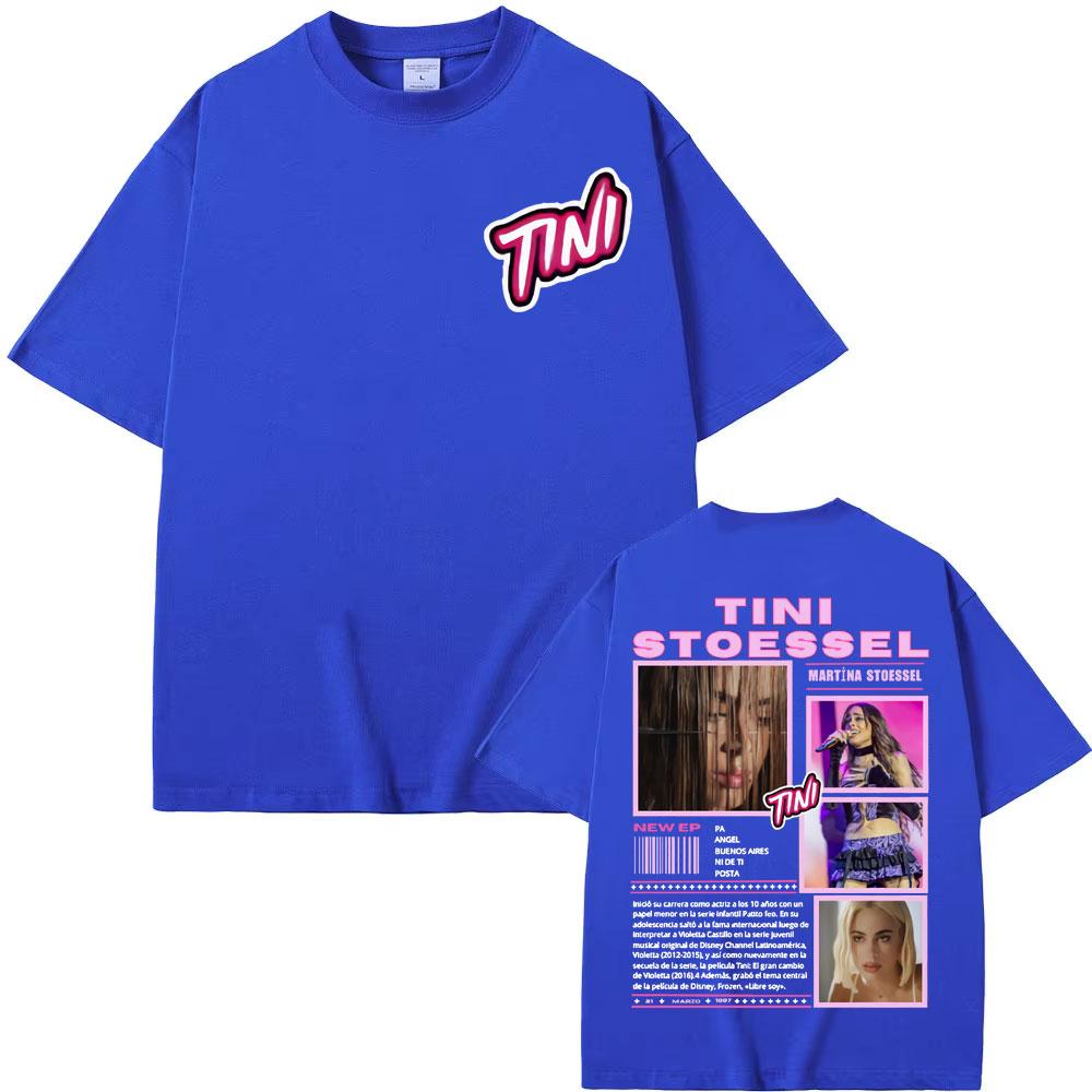 Певица TINI STOESSEL Тур 2025 Футболки с принтом Унисекс Женская одежда Модная Эстетичная Футболка Повседневная С круглым вырезом Короткий рукав Футболка