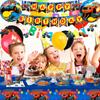 Monster Truck Birthday Party Supplies,119pcs Monster Machines Party Plates and Napkins Cups Table Cloth Banner Balloons Cake Topper Ect