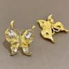Vintage Butterfly Earrings Rhinestone Ear Studs Luxury Women Jewelry Accessory  Party