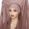 Solid Pearl Chiffon Scarf, Base Cap, & Magnetic Buckle Set
