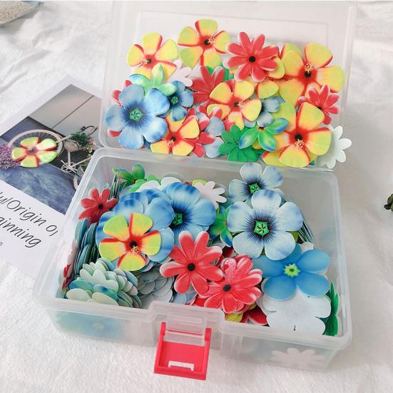 1 коробка, гавайские цветы, бабочки, топперы для торта, съедобные вафельные бумажные украшения, съедобные цветы, топперы для кексов, декор для торта