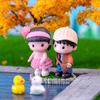 Mini Doll Figurines Lovers Figures Couple Miniature Decor Boy Girl Model For Fairy Garden Home Ornaments Valentine'S Day Gift