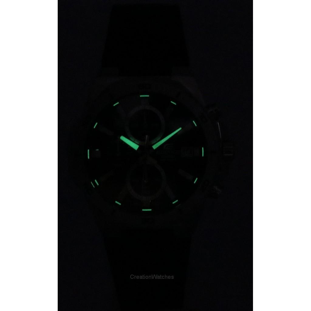 Casio Edifice Standard Chronograph Кожаный ремешок Кварцевые мужские часы с синим циферблатом EFV-640L-2A 100M