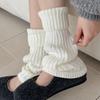 Female Autumn and Winter Thickened Warm Show Thin Flanging Knitted Long Tube Pile Socks