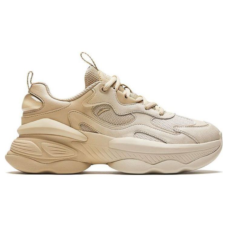 Anta Nut Shoes Wear-Resistant Breathable Low-Top Casual Shoes Women Sneaker Beige 122418885-6