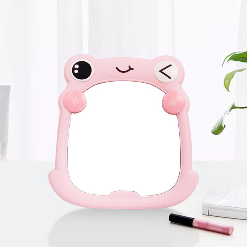 Frog Makeup Mirror Cartoon Fun Student Desktop Folding Wall Hanging Beauty Makeup Mirror Desktop Single-sided Princess Mirror