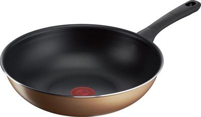 Tefal Deep For Gas Fire Free of Healthy Substances such as Gold Wok B58619 [Только онлайн] Кастрюля для жарки, 28 см, Wok, только, PFOA, антипригарное покрытие, долговечная