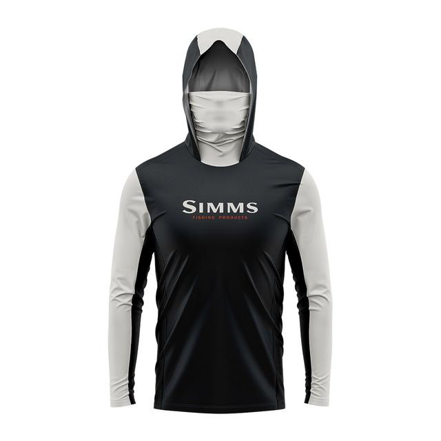 SIMMS Рыболовный костюм Для нахлыстовой ловли Худи для ловли на блесну Уличная одежда из ледяного шелка с защитой от солнца, с маской, быстросохнущая, дышащая, тонкая