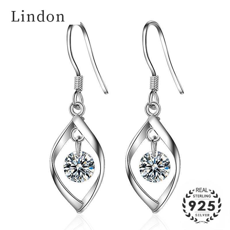 Серьги-капли Lindon для женщин, модные ювелирные изделия, серьги с цирконием, вечерние свадебные подарки