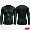 Gothic Vampire Costume Long Sleeve T‑Shirt Men 3D Print Fake Jacket Shirt Graphic Novelty Tee Halloween Cosplay Party Top