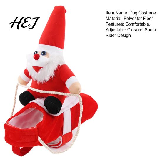 Large Dog Christmas Costume Santa Rider Costume, Outfit, Adjustable Closure, Funny Festival Pet Outfit Apparel for Small to Medium Dogs, Holiday Party