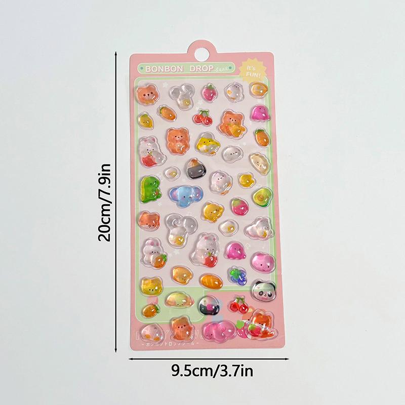 Милые 3D наклейки Мультяшные 3D Эстетичные наклейки для скрапбукинга Сделай сам Чехол для телефона Каваий Наклейки Канцелярские товары Корейские Декали Кристальная наклейка