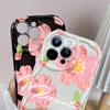 Для iPhone 16 15 14 13 12 Samsung S24 S23 S22 A06 A13 A14 A15 A16 A55 Redmi Note 13 12 розовый цветочный узор мягкий силиконовый чехол для телефона с волнистым краем