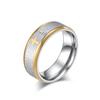 Men's Prayer Faith Jewellery Gold Cross Scripture Titanium Ring 8mm Wide Simple Couple's Finger Ring