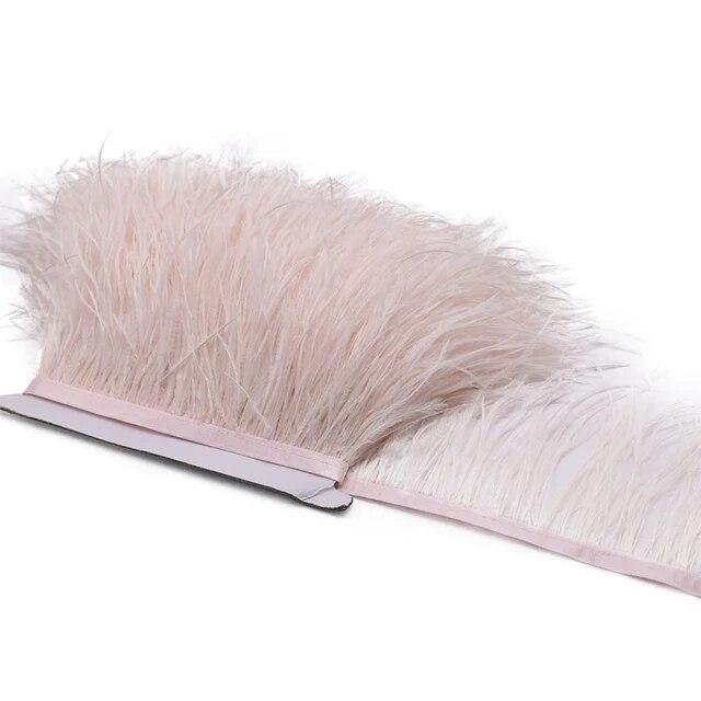Colorful 8-10 CM 1/5/10 Meter Ostrich Feathers Trim Plumes Ribbon For DIY Wedding Dress Decoration Crafts Accessories Party Clothing